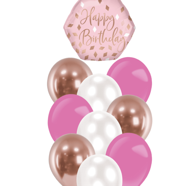🎉 Blush Happy Birthday Balloon Bouquet 🎉
