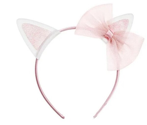 🐾 Cute Pink Kitty Ears Headband with Bow 🐾