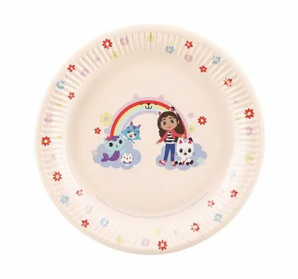 🐱 Gabby’s Dollhouse Paper Plates (Mix, 23cm) 🎀