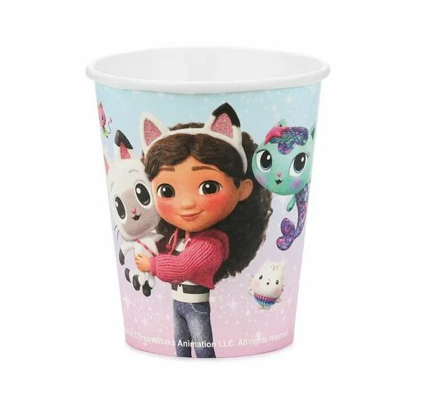 🐾 Gabby’s Dollhouse Paper Cups (Mix, 250ml) 🎉