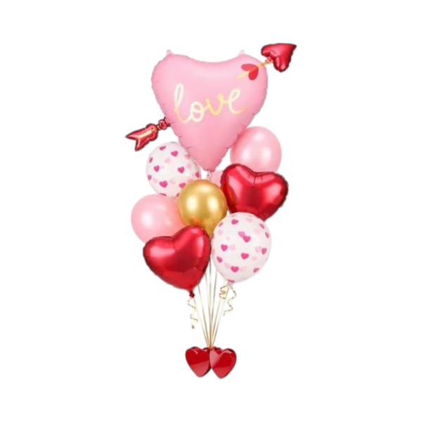 ❤️🎈 Valentine’s Heart Balloon Bouquet – Love Theme 💘✨