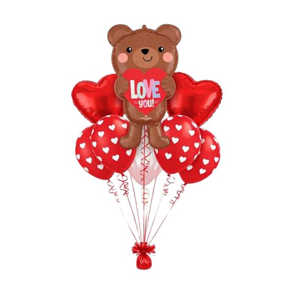 ❤️🎈 Valentine’s Balloon Bouquet – Teddy Love 🧸❤️ 💘✨