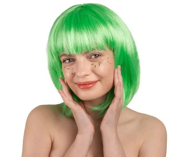 Cleopatra Style Wig – Neon Green 👑💚