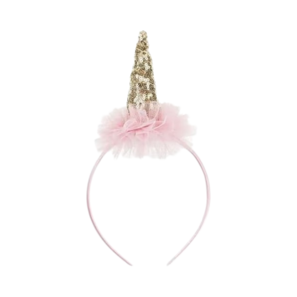 Unicorn Headband with Frill Trim – Pink 🦄✨