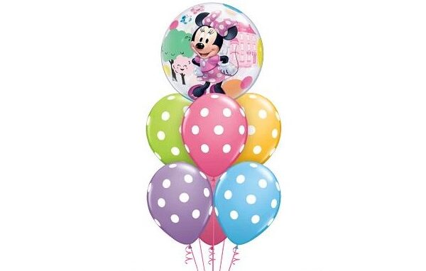 🎀 Minnie Mouse Helium Balloon Bouquet – Orbz & Polka Dots 🎈🐭