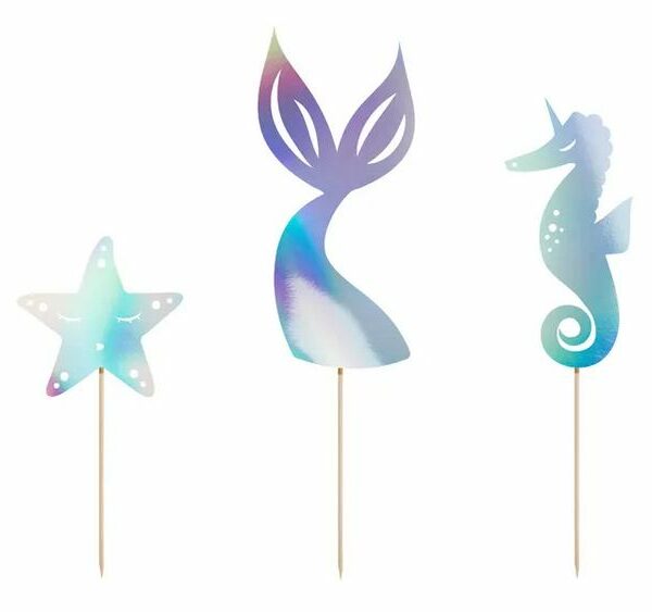 🧜‍♀️ Cake Toppers “Mermaid” – Iridescent, up to 24.5 cm