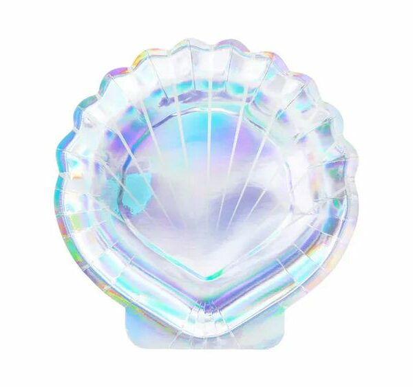 🧜‍♀️ Plates “Mermaid – Seashell” – Iridescent, 18.5 cm