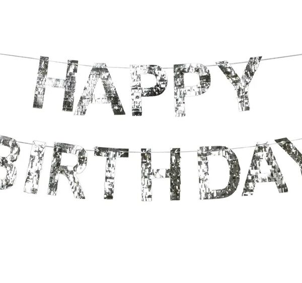 ✨ Happy Birthday Banner – 2.2 m, Silver 🎉