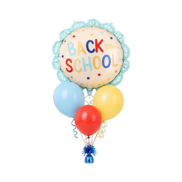 🎒 Back to School Balloon Bouquet – Scalloped Foil Balloon  🎈
